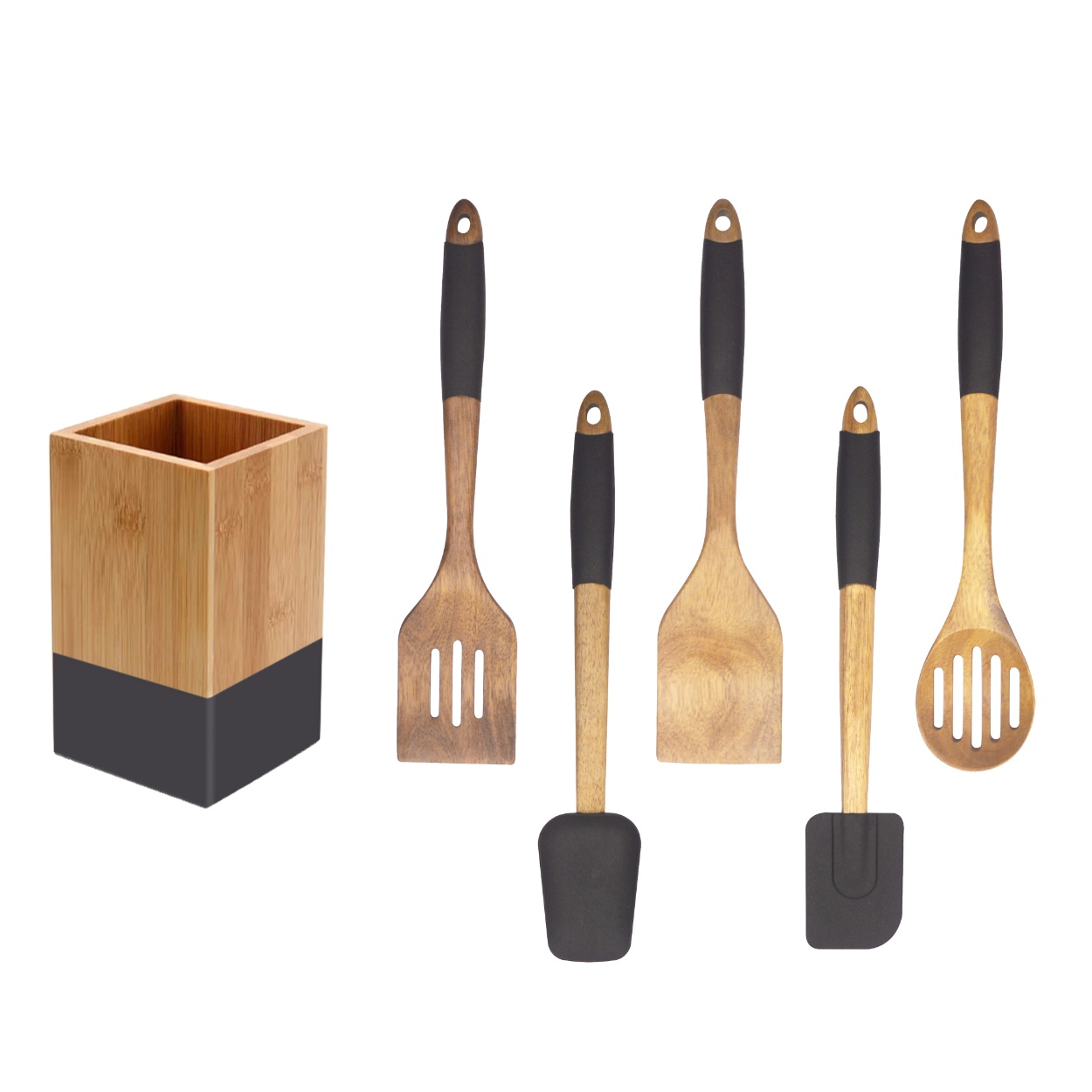 China Custom Silicone and Wood Kitchen Utensils Factory