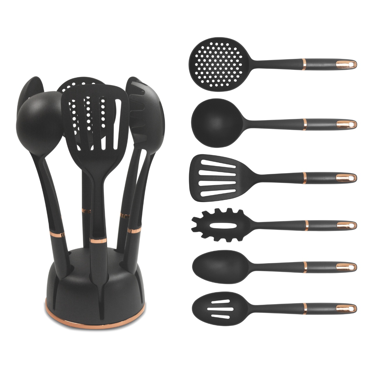 Wholesale Cooking Utensils Nylon Kitchen Utensil with Rack