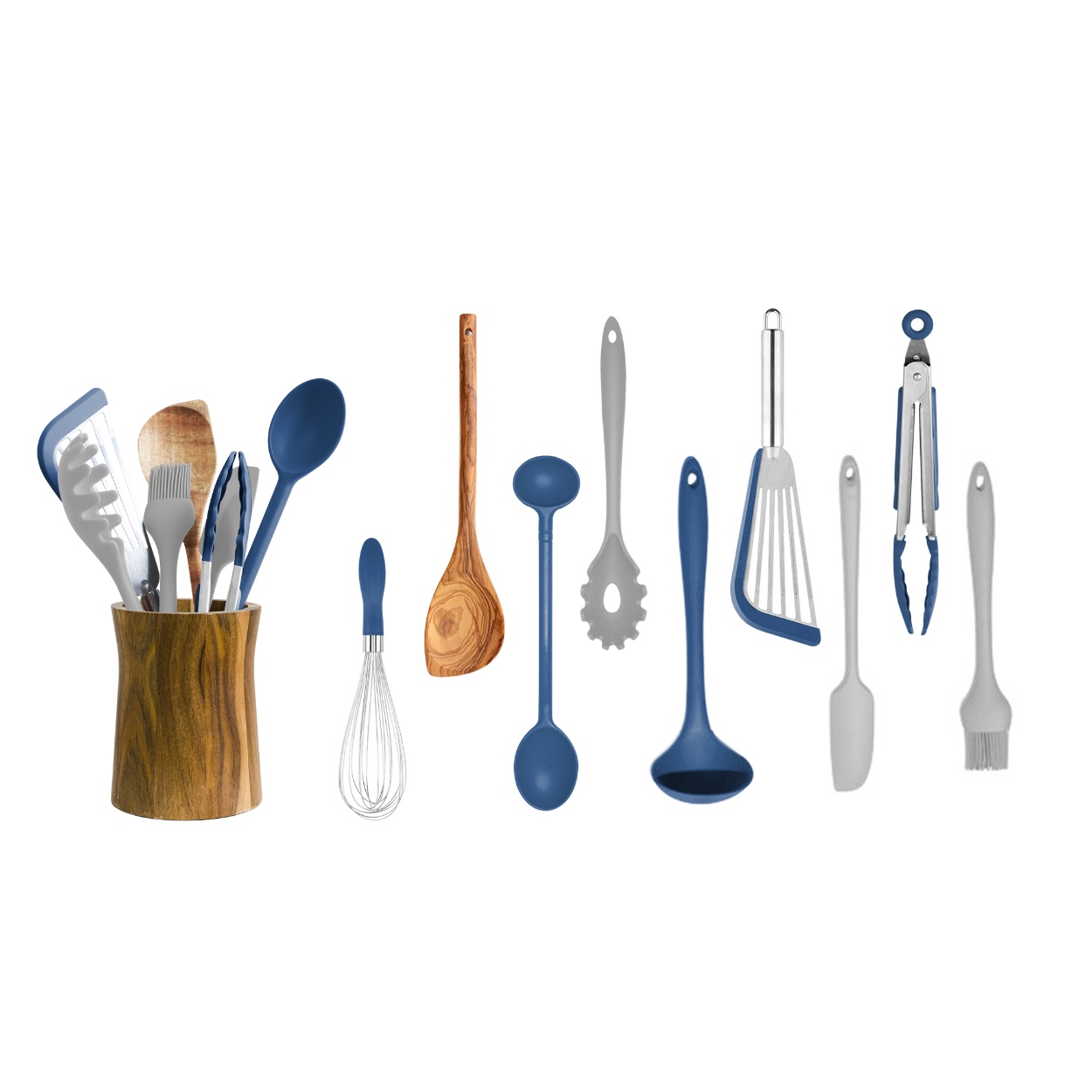 Wholesale Custom Kitchen Utensils with Wooden Holder