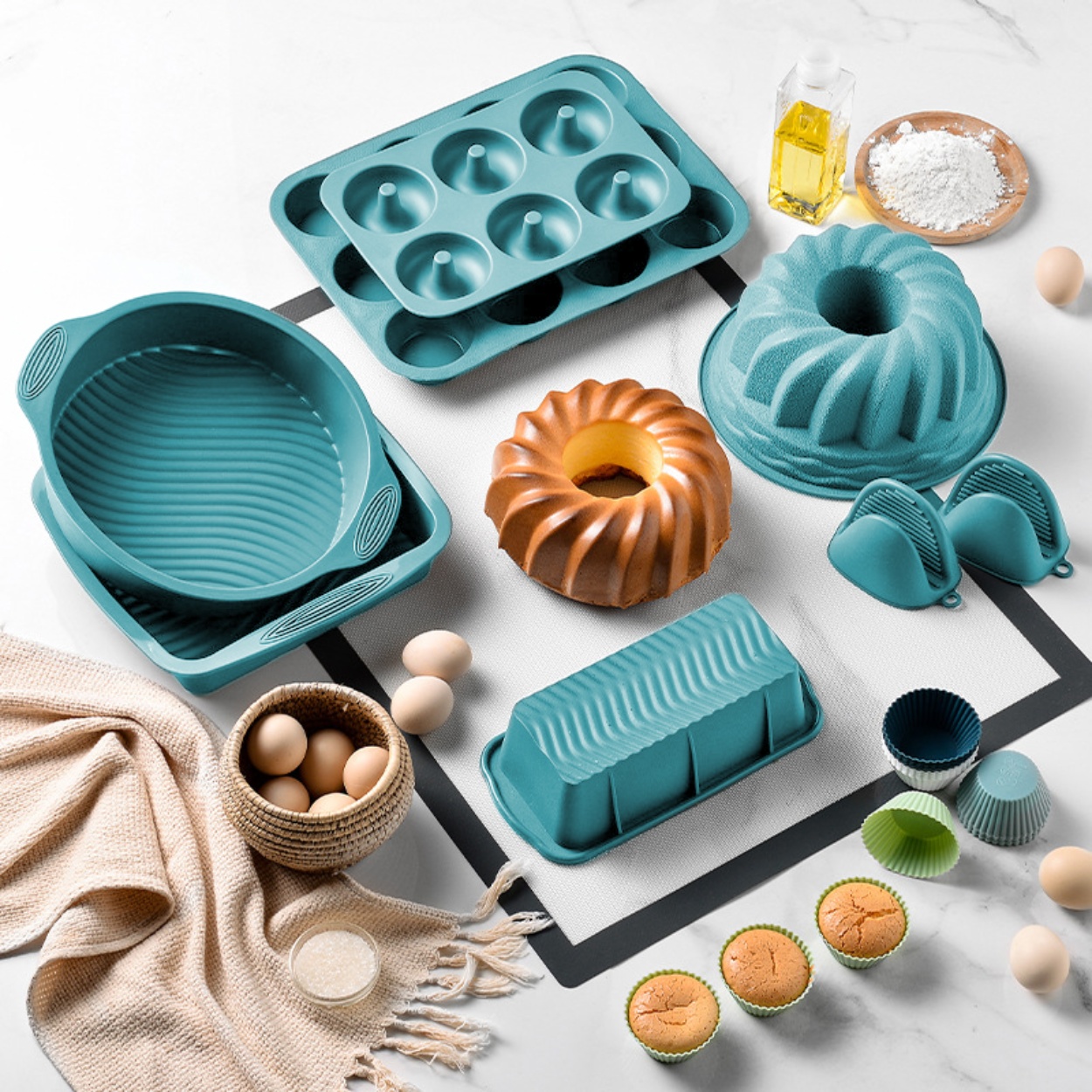 Wholesale Silicone Round Cake Pan Silicone Cupcake Mold