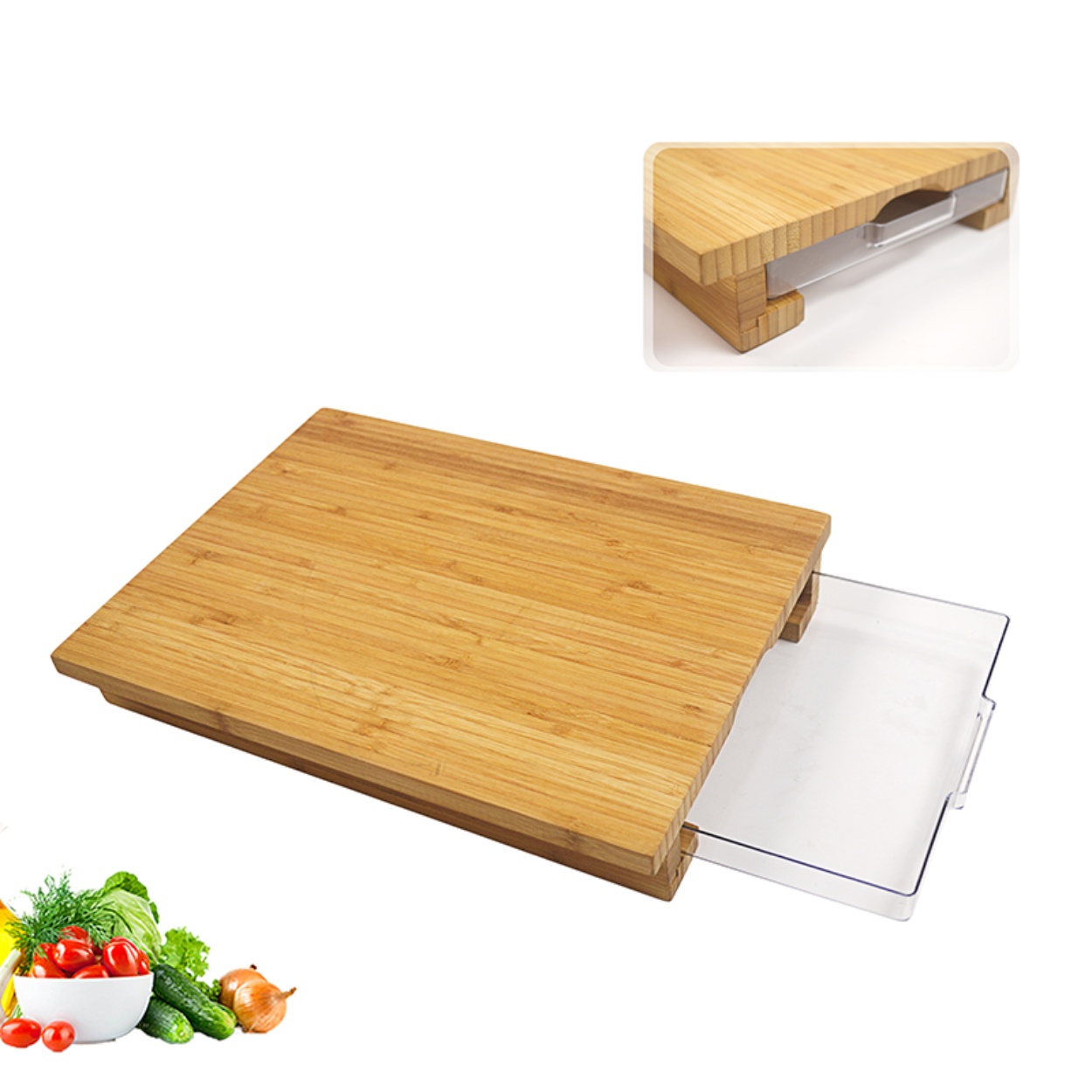 Wholesale Bamboo Cutting Board with Storage Containers