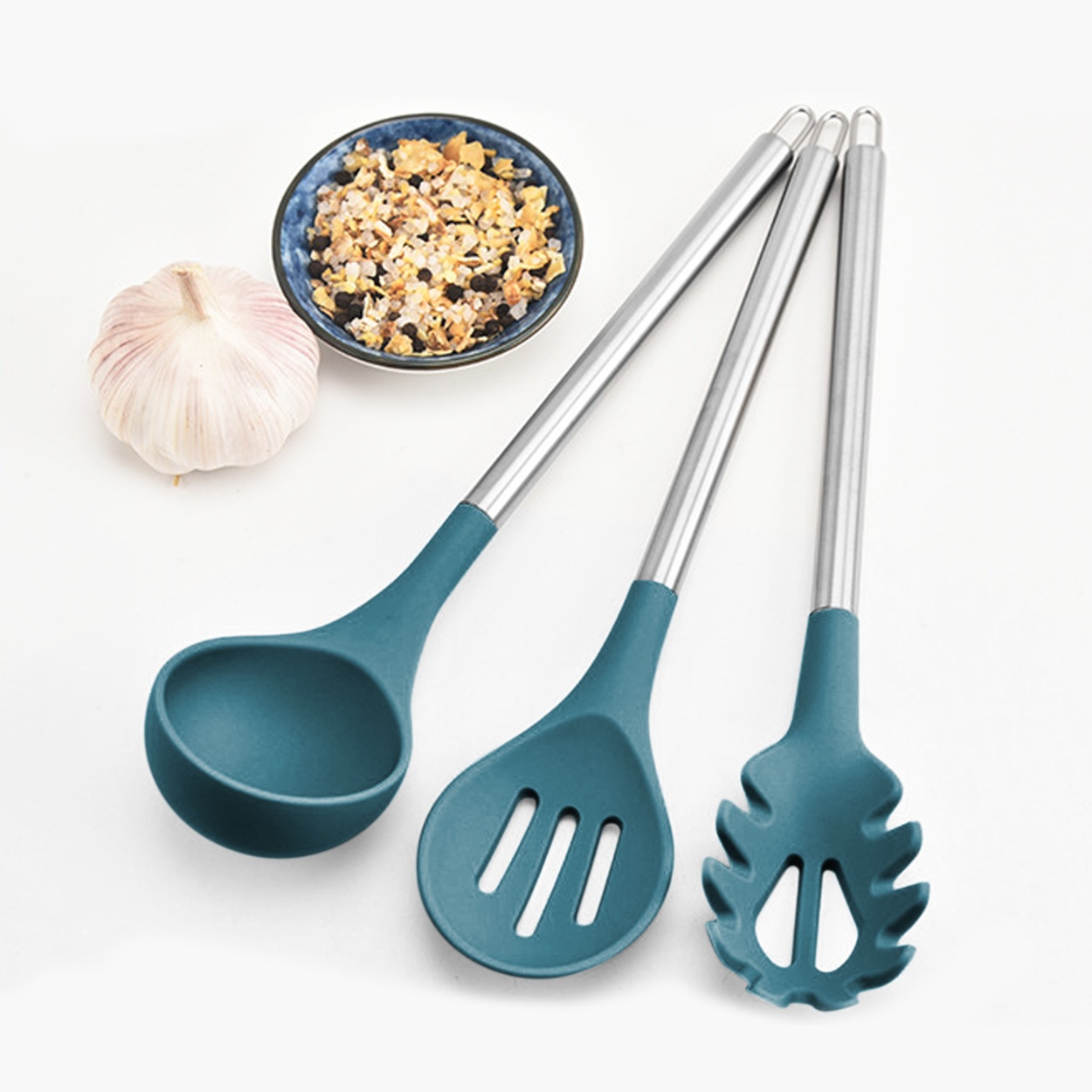 Wholesale Silicone And Stainless Steel Kitchen Utensils Set